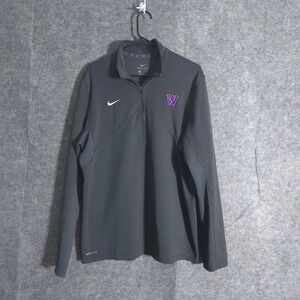 Nike Dri-FIT Washington Huskies ¼-Zip Pullover Mens L Gray Long Sleeve NCAA